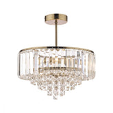 Laura Ashley Vienna 3 Light Flush Crystal Antique Brass